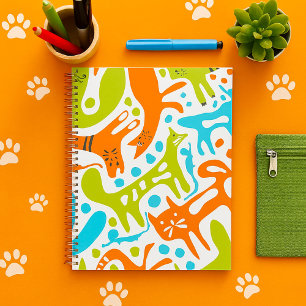 Abstract Cat Pattern Whimsical Modern Pet Art  Planner