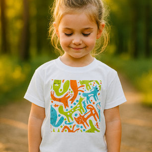 Abstract Cat Pattern Whimsical Modern Pet Art  T-Shirt