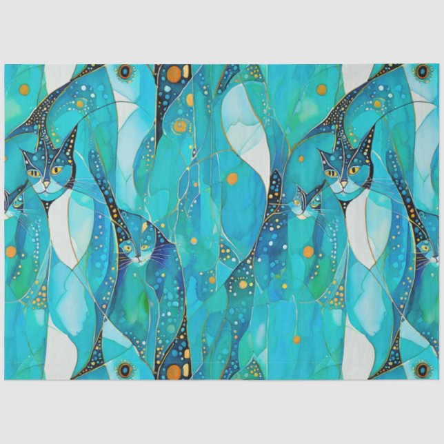Abstract Cat Tissue Paper (Front)