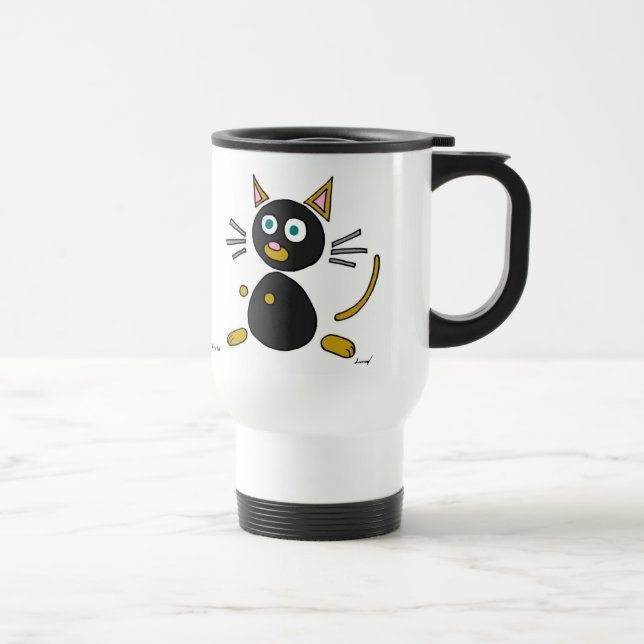 Abstract Cat Travel Mug (Right)