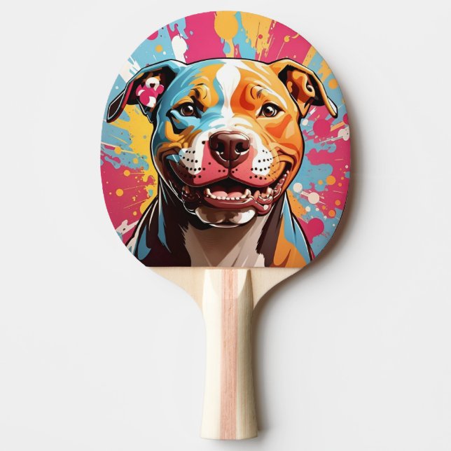 Abstract Cat With Yellow Eyes Ping Pong Paddle (Front)