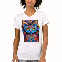 Abstract Cat with Yellow Eyes
