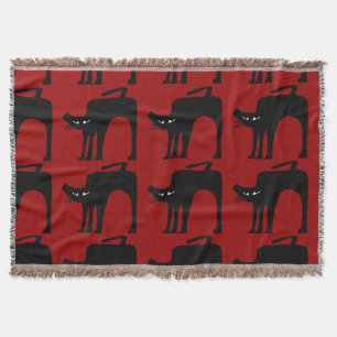 Abstract Cats and Red Throw Blanket