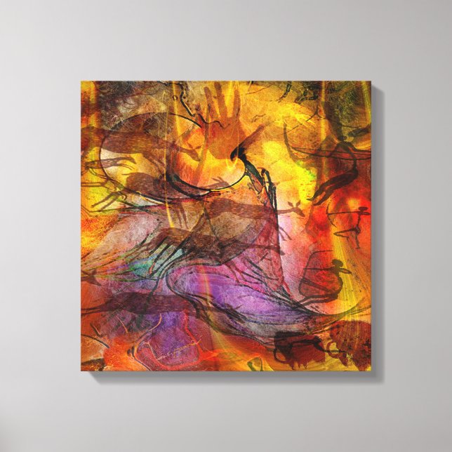 Abstract Cave Painting - Square Canvas Art (Front)