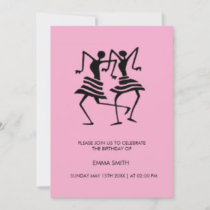 Abstract, Celebration Dancers Birthday Invitation