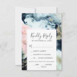 Abstract Celestial Menu Choice RSVP Card