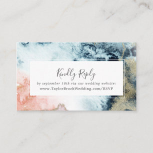 Abstract Celestial Watercolor Wedding Website RSVP Enclosure Card