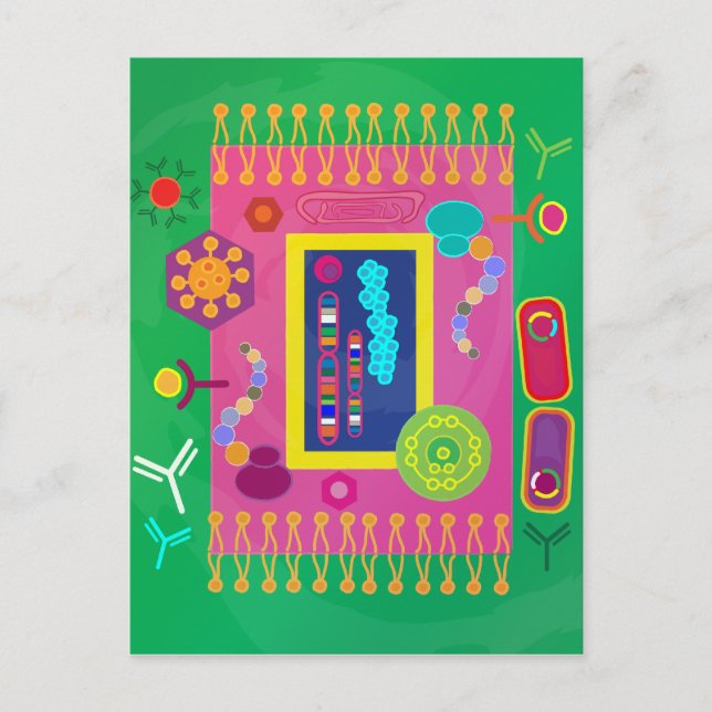 Abstract Cell Biology Matisse style Postcard (Front)