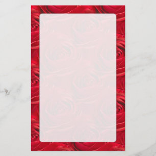 Abstract Centre of Red Rose Pattern Stationery