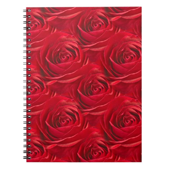 Abstract Centre of Red Rose Wallpaper Spiral Notebook (Front)