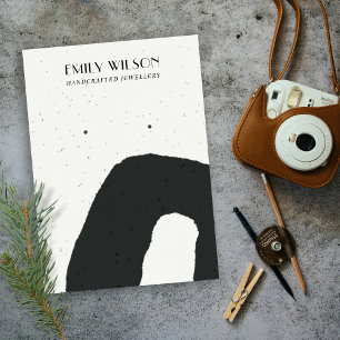 ABSTRACT CERAMIC BLACK WHITE STUD EARRING DISPLAY BUSINESS CARD