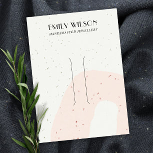 ABSTRACT CERAMIC BLUSH PEACH HAIR CLIP DISPLAY BUSINESS CARD