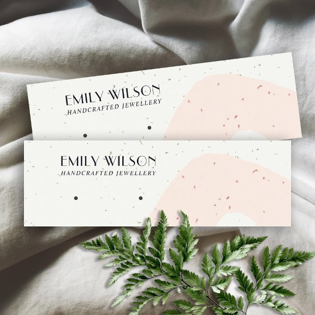 ABSTRACT CERAMIC BLUSH PEACH STUD EARRING DISPLAY MINI BUSINESS CARD (Creator Uploaded)