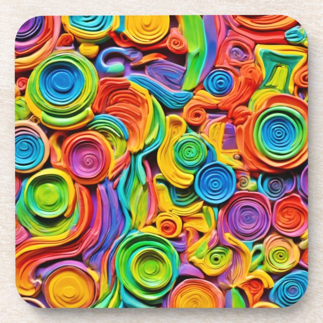 Abstract Ceramic Joy Coaster (Front)