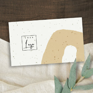 Abstract Ceramic Ochre Yellow Speckled Shape Logo  Business Card