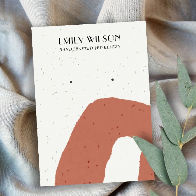 ABSTRACT CERAMIC TERRACOTTA STUD EARRING DISPLAY BUSINESS CARD (Creator Uploaded)