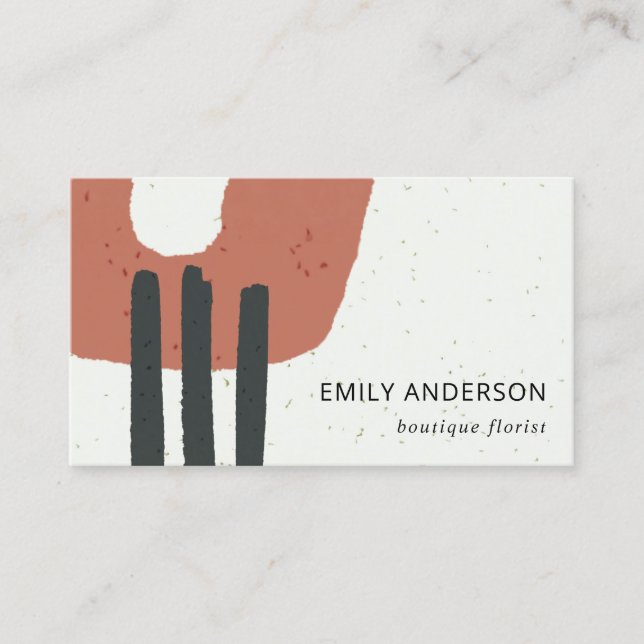 ABSTRACT CERAMIC TEXTURE MODERN TERRACOTTA RUST BUSINESS CARD (Front)