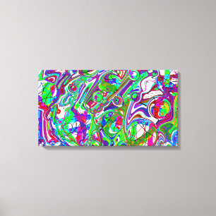 Abstract Chaos Colourful Art Canvas Print