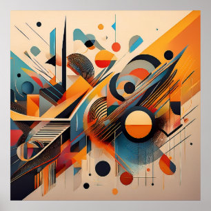 Abstract Chaos & Order – Geometric Art Poster