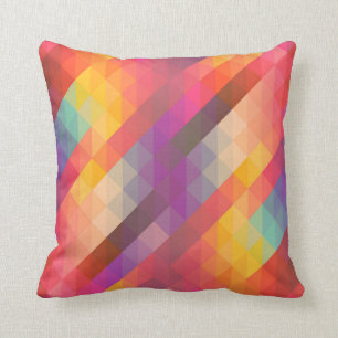 Abstract Checkered Square Cushion