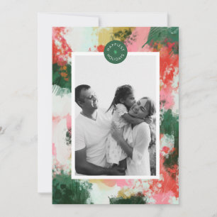 Abstract Cheer Christmas Holiday Photo Card