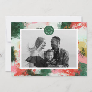 Abstract Cheer Horizontal Holiday Photo Card