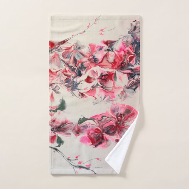 Abstract Cherry Blossom Hand Towel (Hand Towel)