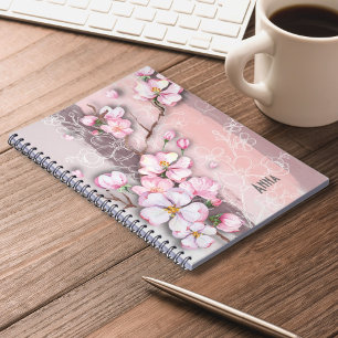 Abstract Cherry Blossoms Sprial Notebook