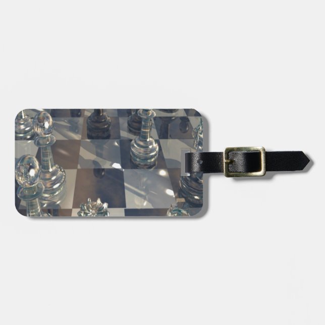 Abstract Chess Glass Board Luggage Tag (Front Horizontal)