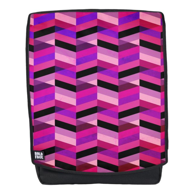 Abstract Chevron/Herringbone | Purples & Violet Backpack (Front)