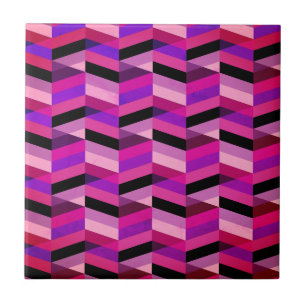 Abstract Chevron/Herringbone Purples & Violet Tile