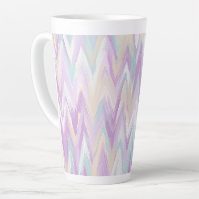 Abstract Chevrons Latte Mug (Left Angle)