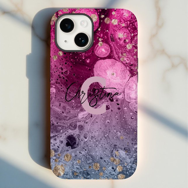 Abstract Chic Luxury Glam Marble Pour Paint  Case-Mate iPhone Case (Creator Uploaded)