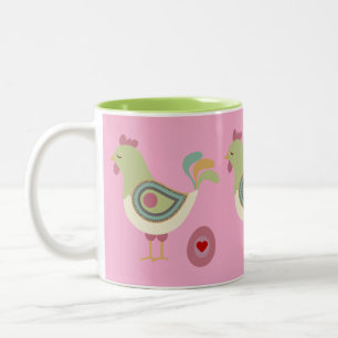 Abstract Chicken & Egg Coffee Cup – Pink