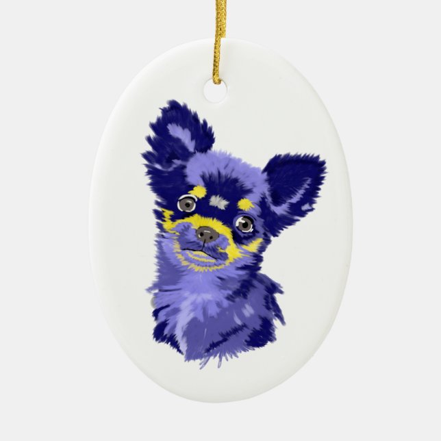 Abstract Chihuahua  Ceramic Tree Decoration (Front)