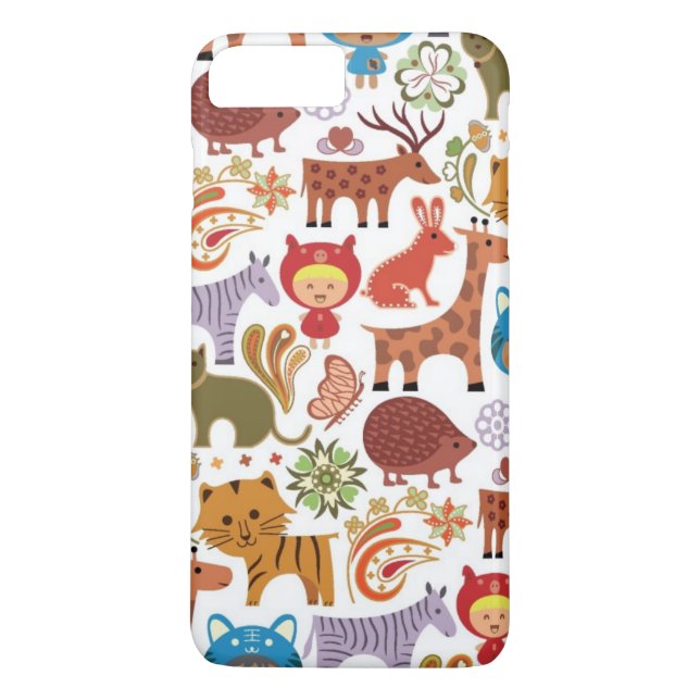 Abstract Child and Animals Pattern Case-Mate iPhone Case (Back)