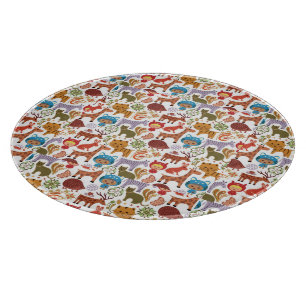 Abstract Child and Animals Pattern Cutting Board