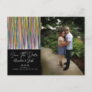 Abstract Chindi Save the Date Photo Postcard