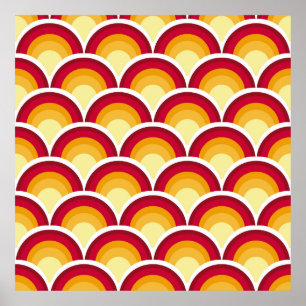 Abstract chinese, japanese scaly skin mythical fa poster