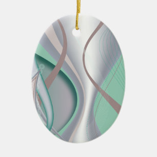 Abstract Chocolate Mint Tornado Ceramic Tree Decoration