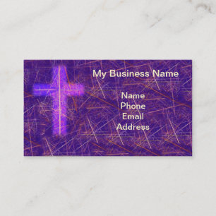 Abstract Christian Background with Glowing Cross Business Card