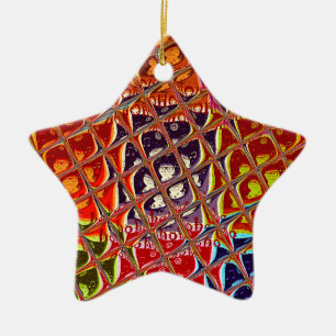 Abstract Christmas Colours Collection. Ceramic Tree Decoration