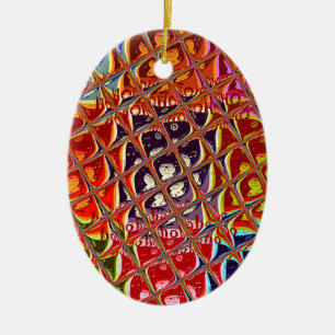 Abstract Christmas Colours Collection. Ceramic Tree Decoration