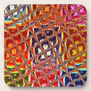 Abstract Christmas Colours Collection. Coaster