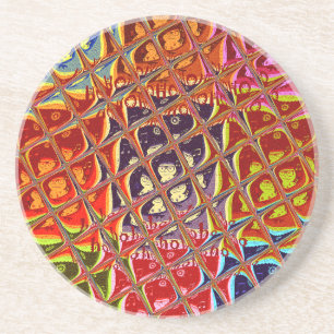 Abstract Christmas Colours Collection. Coaster