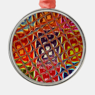 Abstract Christmas Colours Collection. Metal Tree Decoration