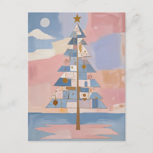 Abstract Christmas Geometry Holiday Postcard (Front)
