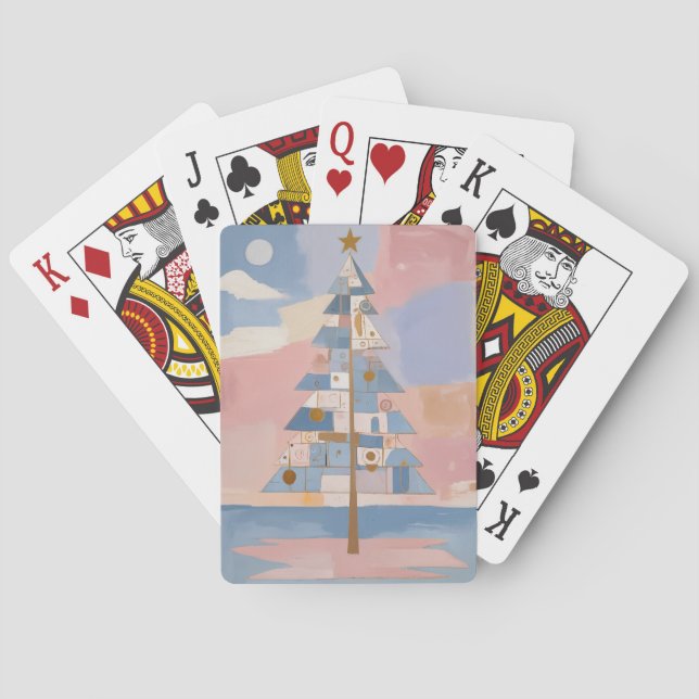 Abstract Christmas Geometry Playing Cards (Back)