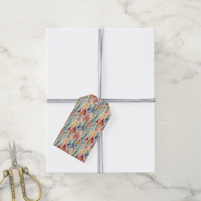 Abstract Christmas  Gift Tags (With Twine)
