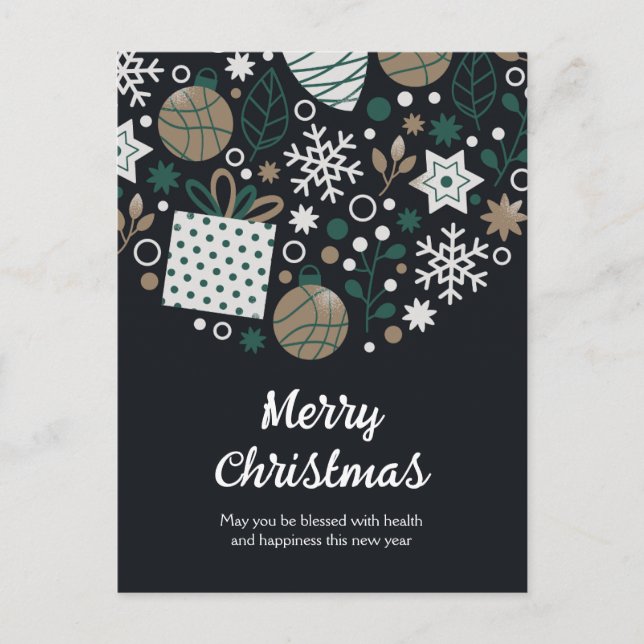 Abstract Christmas  Holiday Postcard (Front)